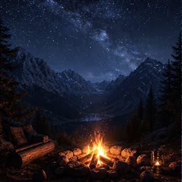 Mountain campfire ambient collection